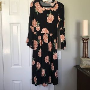 Roolee Boutique Black/Pink Floral Dress